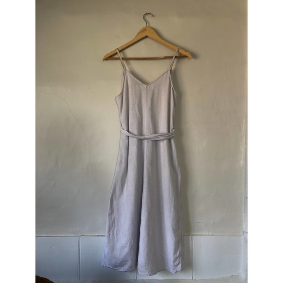 AMERICAN EAGLE | Women's XS Oatmeal Linen Blend Sleeveless Side Button Dress - Picture 8 of 8